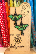 Pendientes Luna Moth FSL - Pendientes de encaje independientes en el aro