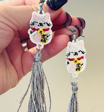 Lucky Cat FSL Earrings - In the Hoop Freestanding Lace Earrings