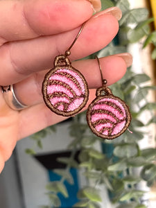 Pan Dulce Concha FSL Earrings - In the Hoop Freestanding Lace Earrings