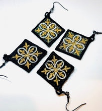 Sparkle Fronds Tiles Earrings - In the Hoop Freestanding Lace Earrings