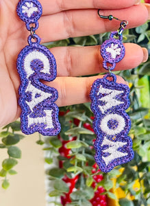 Cat Mom FSL Earrings In the Hoop Freestanding Lace Earrings