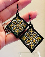 Sparkle Fronds Tiles Earrings - In the Hoop Freestanding Lace Earrings