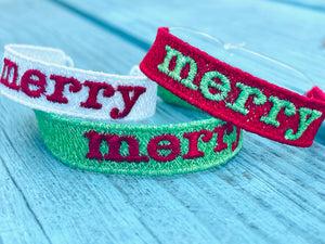 FSL Friendship Bracelet "merry" - In the Hoop Freestanding Lace Bracelet in Three Sizes