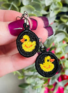 MINI Rubber Ducky FSL Earrings - In the Hoop Freestanding Lace Earrings