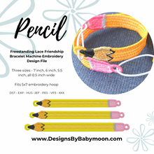 FSL Friendship Bracelet Pencil - In the Hoop Freestanding Lace Bracelet in Three Sizes