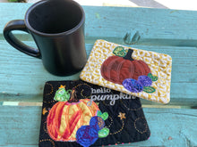 Hello Pumpkin Raw Edge Applique Mug Rug