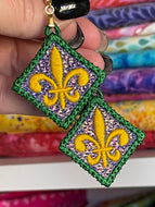 Boucles d’oreilles Santa Face FSL - Boucles d’oreilles en dentelle autoportantes In the Hoop