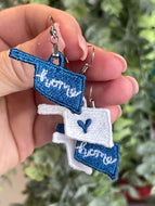 Oklahoma FSL Earrings - In the Hoop Freestanding Lace Earrings