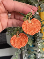 Pendientes Princess Pumpkin FSL - Diseño de pendientes de encaje independientes - En el proyecto de bordado de aro