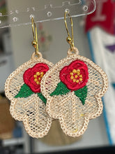 Floral Oak Leaf FSL Earrings - Freestanding Lace Earring Design - In the Hoop Embroidery Project