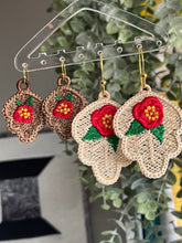 Floral Oak Leaf FSL Earrings - Freestanding Lace Earring Design - In the Hoop Embroidery Project