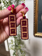 Cantare FSL Earrings - Abstract Floral In the Hoop Freestanding Lace Earrings