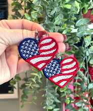 Pendientes FSL de bandera americana pequeña - Pendientes de encaje independientes en el aro