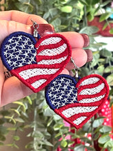 Pendientes FSL de bandera americana pequeña - Pendientes de encaje independientes en el aro