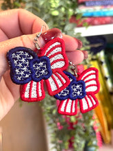 Pendientes FSL de bandera americana pequeña - Pendientes de encaje independientes en el aro