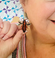 Wasps FSL Earrings - In the Hoop Freestanding Lace Earrings