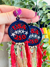 Boucles d’oreilles Tiny American Flag FSL - Boucles d’oreilles en dentelle autoportantes In the Hoop