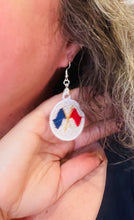 Pendientes FSL de bandera americana pequeña - Pendientes de encaje independientes en el aro