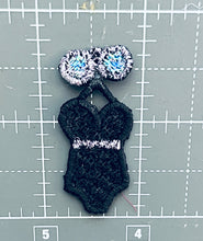 One Piece Swimsuit with Mylar Glasses/Goggles Freestanding Lace Machine Embroidery Designs