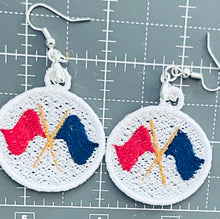 Pendientes FSL de bandera americana pequeña - Pendientes de encaje independientes en el aro