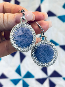 Fuzzy Dot FSL Earrings - In the Hoop Freestanding Lace Earrings Featuring PRECUT Plush Fabric