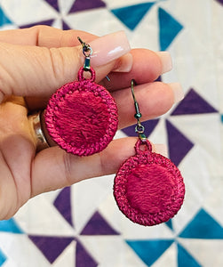 Fuzzy Dot FSL Earrings - In the Hoop Freestanding Lace Earrings Featuring PRECUT Plush Fabric