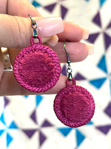 Fuzzy Dot FSL Earrings - In the Hoop Freestanding Lace Earrings Featuring PRECUT Plush Fabric