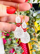 Boucles d’oreilles Santa Face FSL - Boucles d’oreilles en dentelle autoportantes In the Hoop
