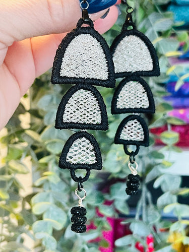 Droplets FSL Earrings - In the Hoop Freestanding Lace Earrings