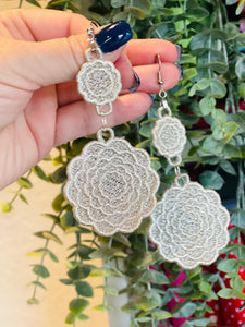 Dahlia Dangles FSL Earrings - In the Hoop Freestanding Lace Earrings