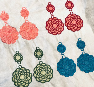 Dahlia Dangles FSL Earrings - In the Hoop Freestanding Lace Earrings