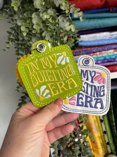 In My Quilting Era Bag Tag Embroidery Design
