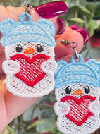 Snow Love Mylar Freestanding Lace Earrings