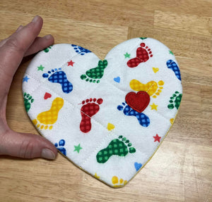NICU Hearts or Heart shaped Hotpad and Mug Rug