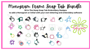 Monogram Snap Tab Bundle 30 Files $150 Value