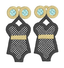 One Piece Swimsuit with Mylar Glasses/Goggles Freestanding Lace Machine Embroidery Designs