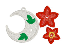 Poinsettia Moon FSL Rivet Earrings - In the Hoop Freestanding Lace Earrings