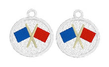 Color Guard Wavy Flag FSL Earrings - In the Hoop Freestanding Lace Earrings
