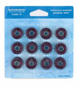 DecoBOB Prewound Bobbins Size 15 COLOR SOFT PURPLE 308