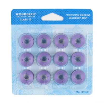 DecoBOB Prewound Bobbins Size 15 COLOR LILAC 314