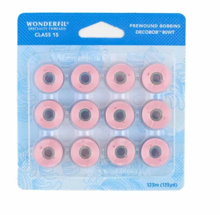 DecoBOB Prewound Bobbins Size 15 COLOR Soft Pink 205