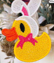 Adorno de encaje independiente de Navidad Ducky de goma o marcador para aros 4x4
