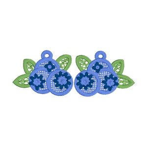 Blueberry Bunch FSL Earrings - In the Hoop Freestanding Lace Earrings