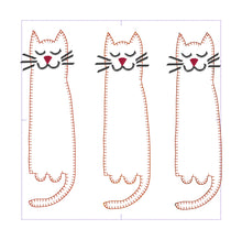 Folk Art Fancy Cat Applique Designs - THREE SIZES 6 7 and 8 inch