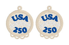 Boucles d’oreilles Tiny American Flag FSL - Boucles d’oreilles en dentelle autoportantes In the Hoop