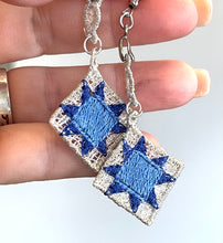 FSL North Star Quilt Block Dangle Boucles d’oreilles SET - Boucles d’oreilles en dentelle autoportantes dans le cerceau