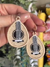 Guitar Teardrop 5 string FSL Earrings - In the Hoop Freestanding Lace Earrings