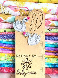 Swan Princess FSL Earrings- In the Hoop Freestanding Lace Earrings