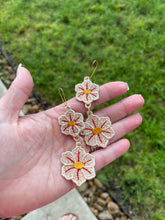 Flax Flower Dangles FSL Earrings SET- In the Hoop Freestanding Lace Earrings