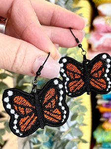 Flutterby FSL Earrings - In the Hoop Freestanding Lace Earrings